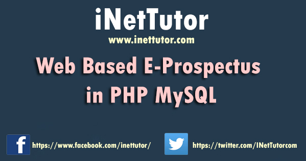 Web Based EProspectus in PHP MySQL