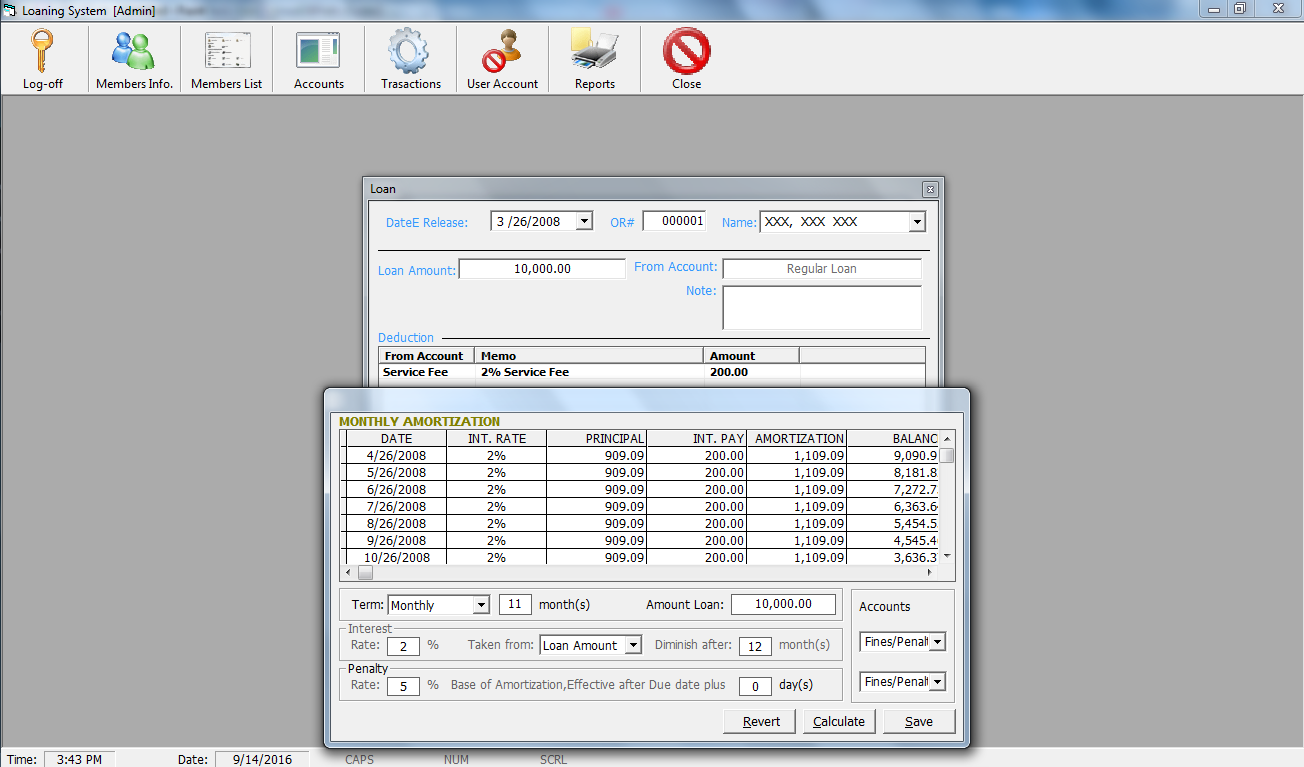 Loaning System in Visual Basic