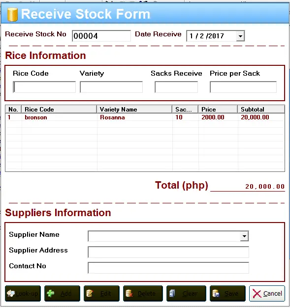 Rice Inventory and Point of Sale System