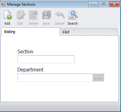 TOR Manage Sections Form