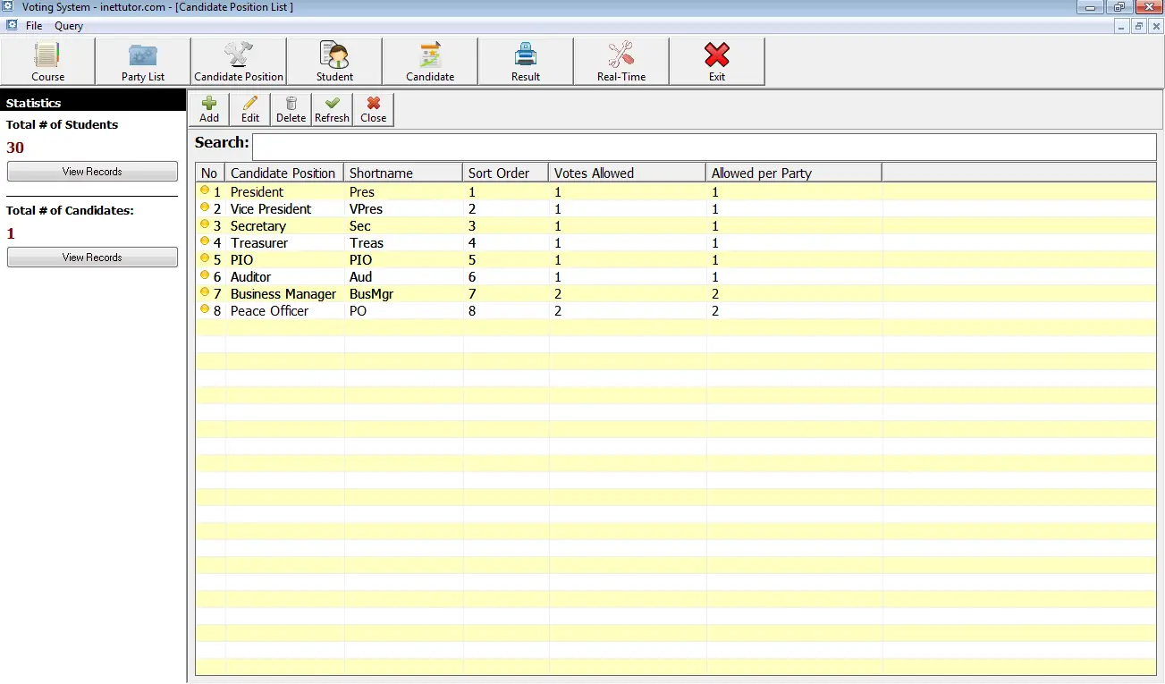 Voting System in Visual Basic and MySQL