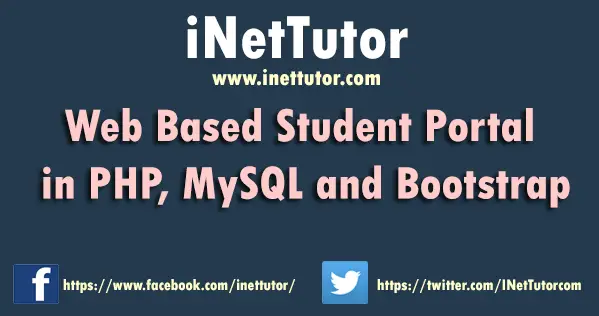 Web Based Student Portal in PHP, MySQL and Bootstrap