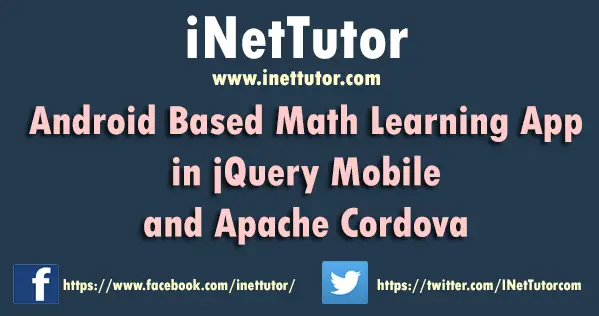 Android Based Math Learning App in jQuery Mobile and Apache Cordova