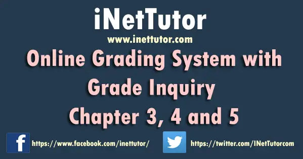 Online Grading System with Grade Inquiry Chapter 3, 4 and 5