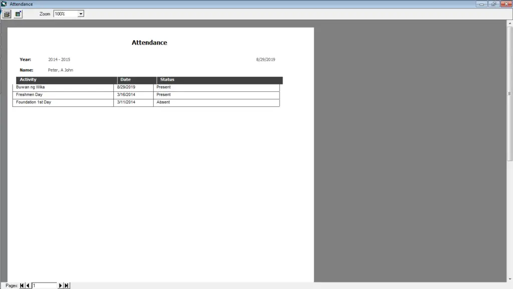 Barcode Based Activity Attendance System in Visual Basic
