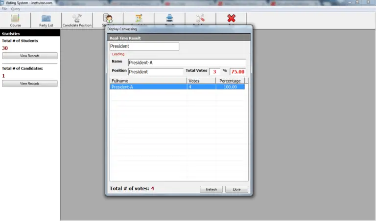 Voting System in Visual Basic and MySQL Features and User Interface