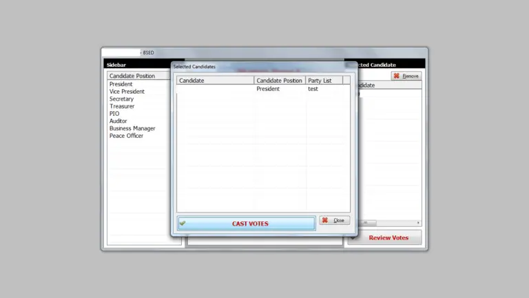 Voting System in Visual Basic and MySQL Features and User Interface