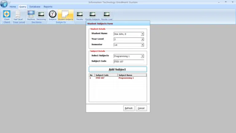 Enrolment System with Faculty Loading User Interface