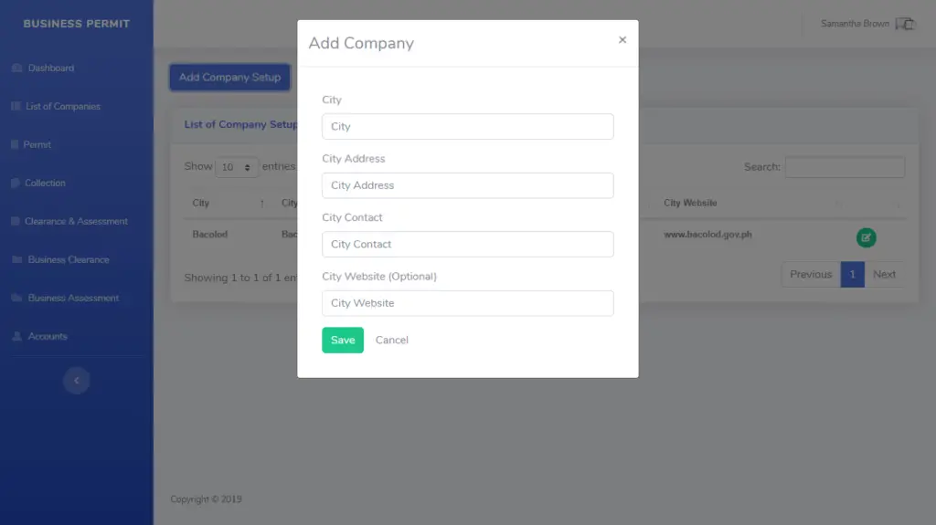 Business Permit Application User Interface in PHP and MySQL