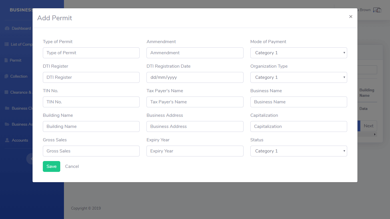 Business Permit Application and Monitoring System Permit Module