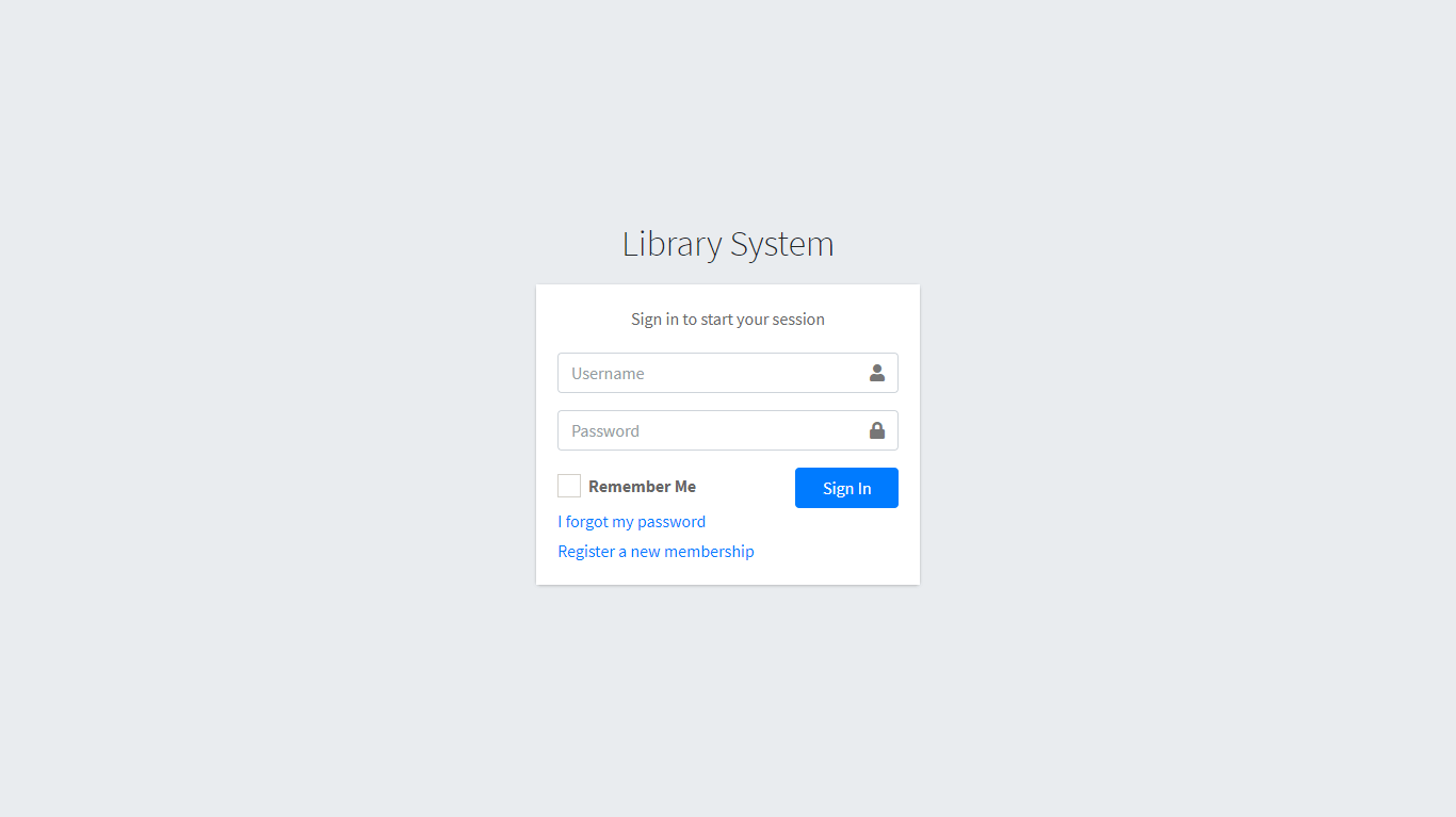 Library System Log in Module