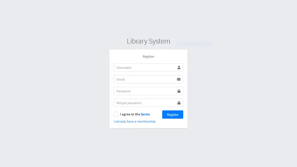 Library System in PHP and MySQL User Interface