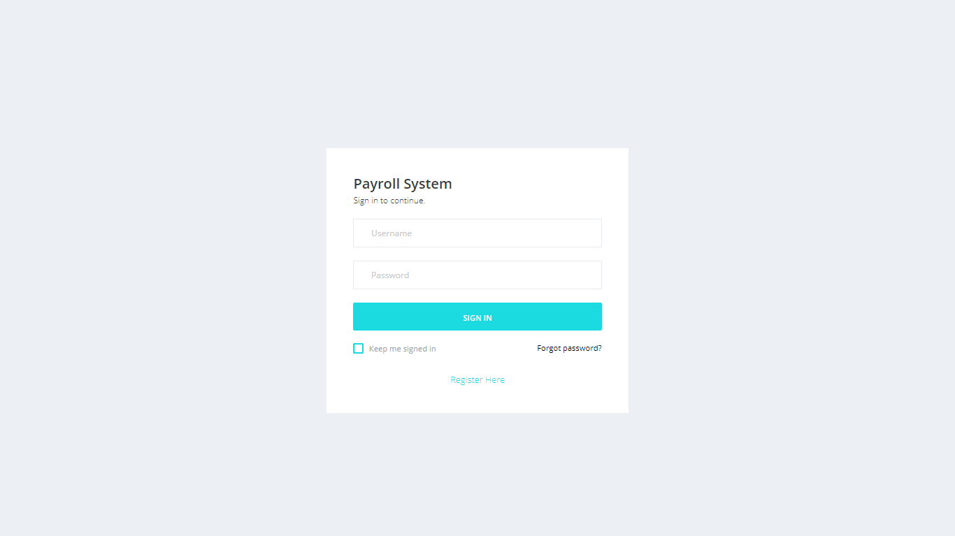 Payroll System Log in Module