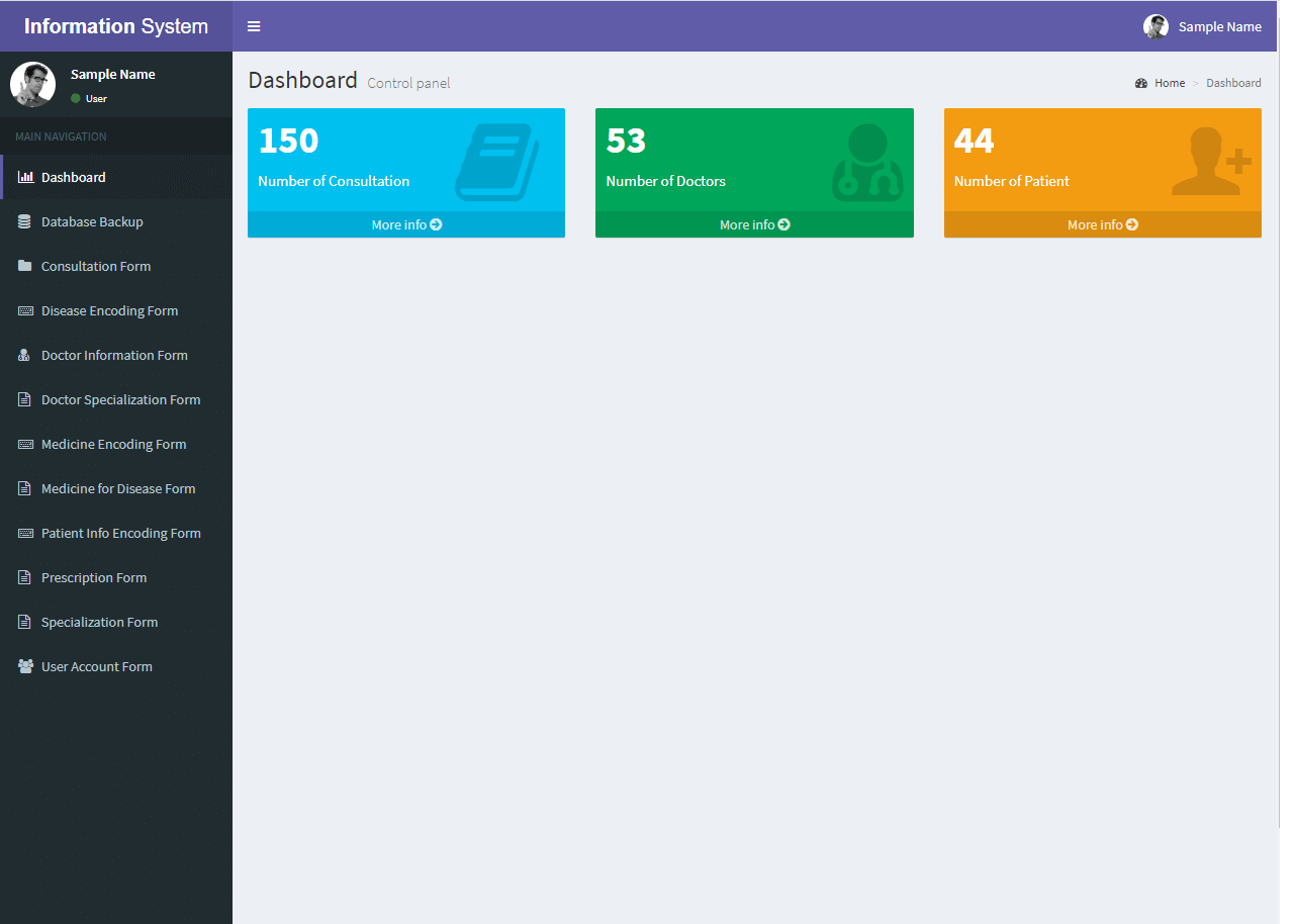 Patient Information System Dashboard