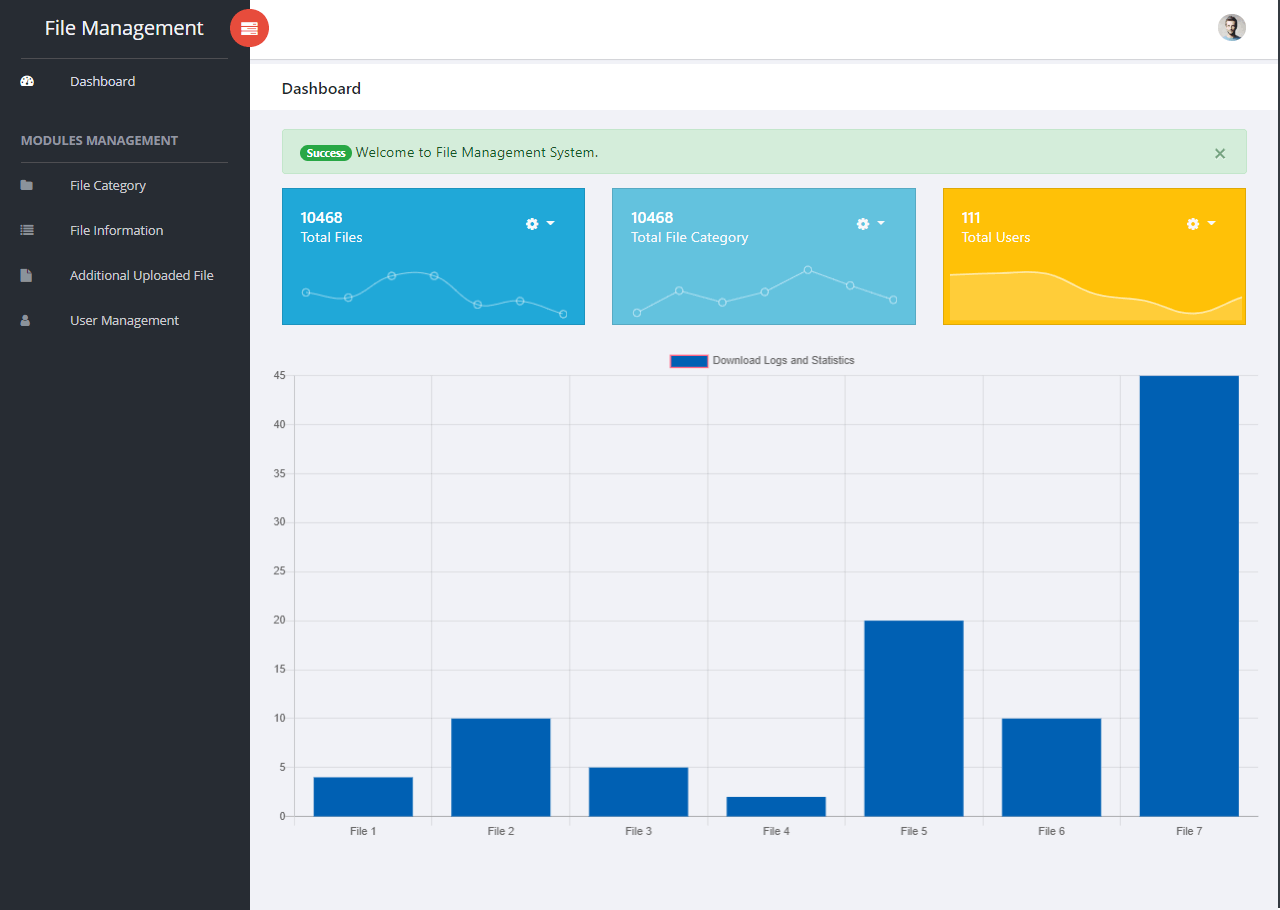 File Management System Dashboard