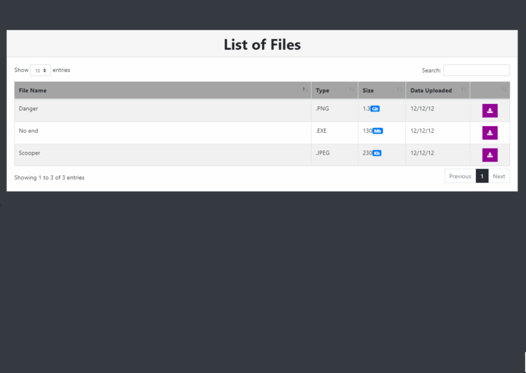 Bootstrap File Manager File Management System User Interface in Bootstrap and PHP