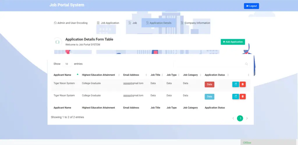 Online Job Application System with Job Matching Feature Free 2024