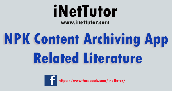 NPK Content Archiving App Related Literature