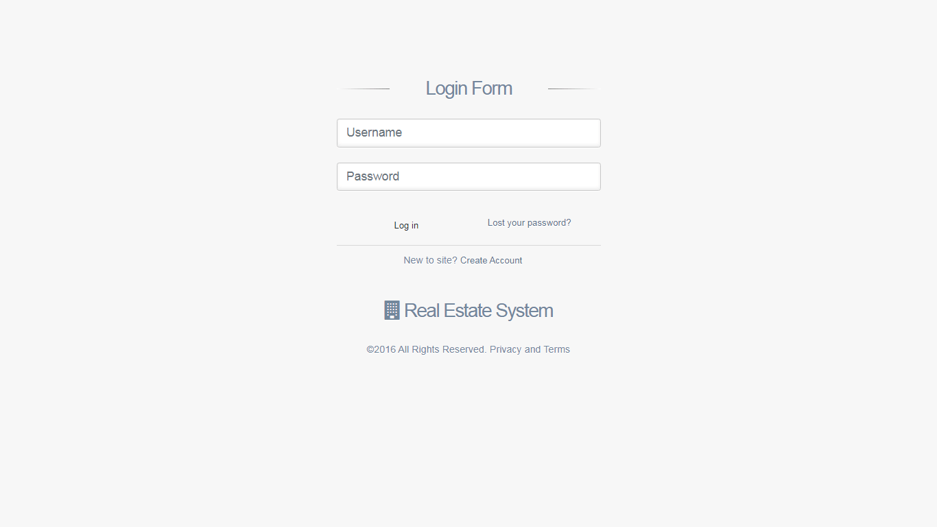 Real Estate System Login Form