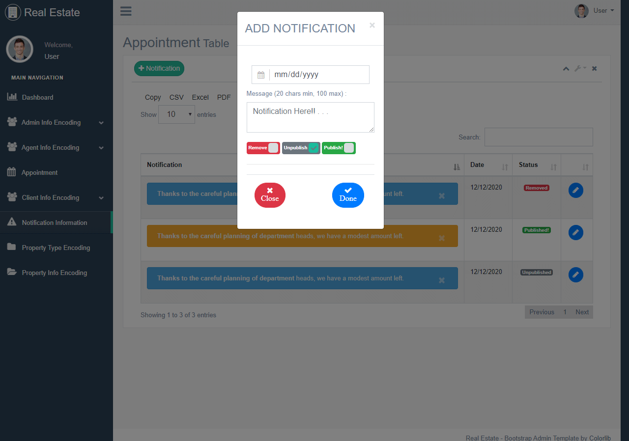 Real Estate System Notification Information Form