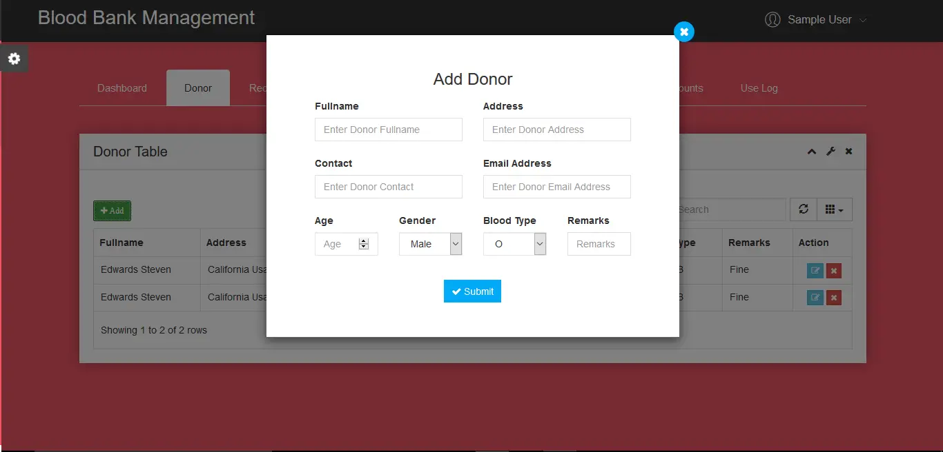 Blood Bank Management System Donor Encoding