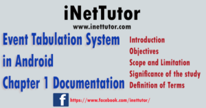 Event Tabulation System in Android Chapter 1 Documentation