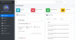 Online Alumni Tracer and Job Portal System Admin Dashboard