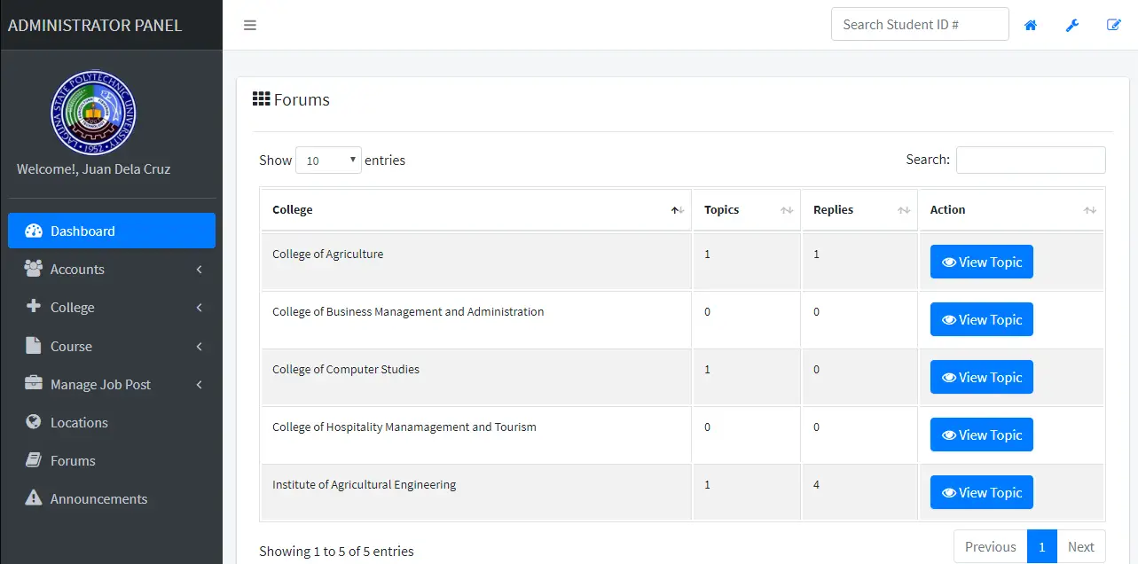 Online Alumni Tracer and Job Portal System Forum Management