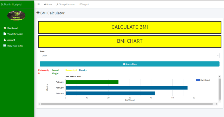 Patient Information System with BMI and Diet Counseling in PHP and MySQL