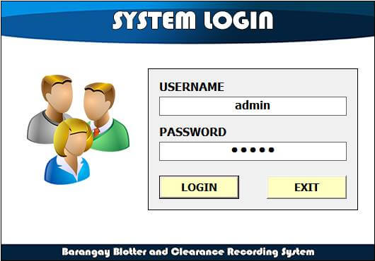 Barangay Blotter and Clearance System Login Form