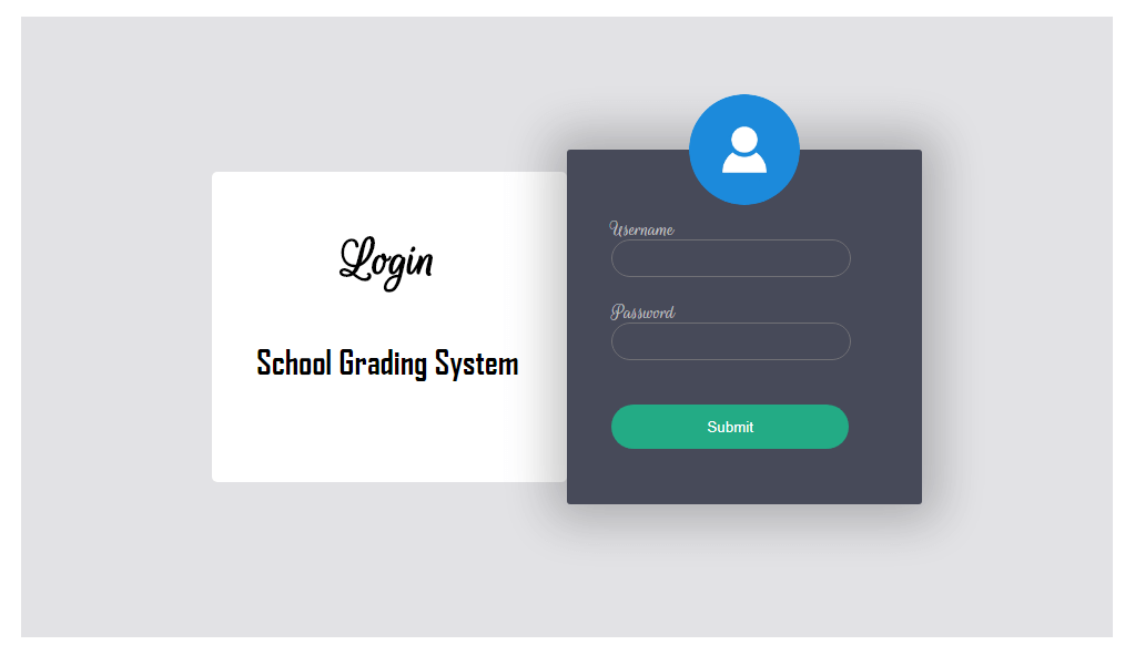 High School Grading System in PHP and MySQL Login Form