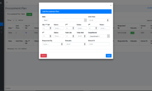 Procurement System Procurement Plan Encoding