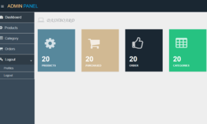 System Module of Online Shop Application Dashboard Page