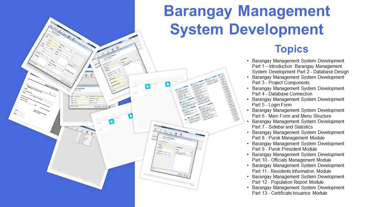 Barangay Management System Development Part 1 – Introduction