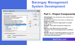 Barangay Management System Development Part 3 - Project Components