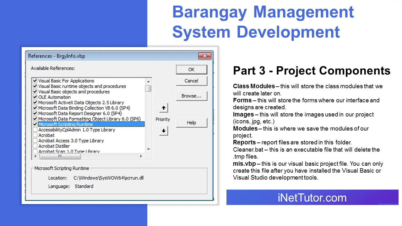Barangay Management System Development Part 3 - Project Components