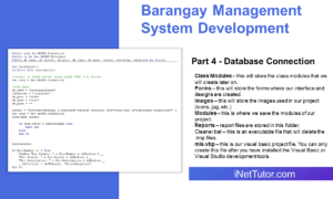 Barangay Management System Development Part 4 - Database Connection