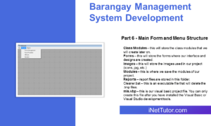 Barangay Management System Development Part 6 - Main Form and Menu Structure