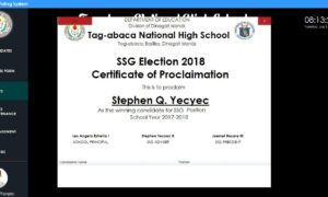 Automated Voting System for High School in C# and MySQL - Certificate of Proclamation for winning candidates