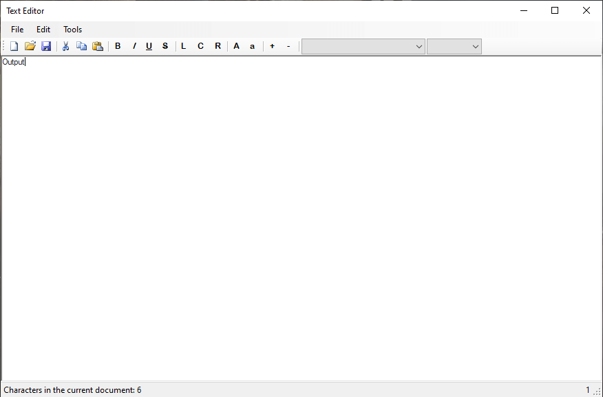 Basic Text Editor Form Design in VB.Net Final Output