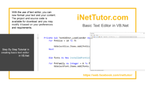 Basic Text Editor in VB.Net Tutorial and Source code