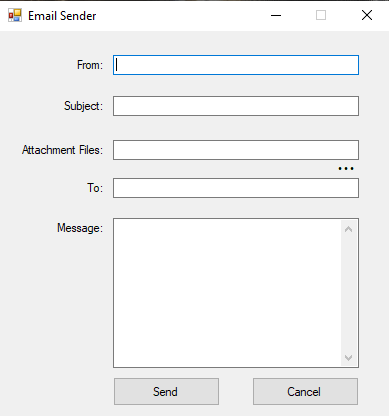 Email Sender in VB.Net Form Design