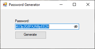 Password Generator in VB.Net Final Output