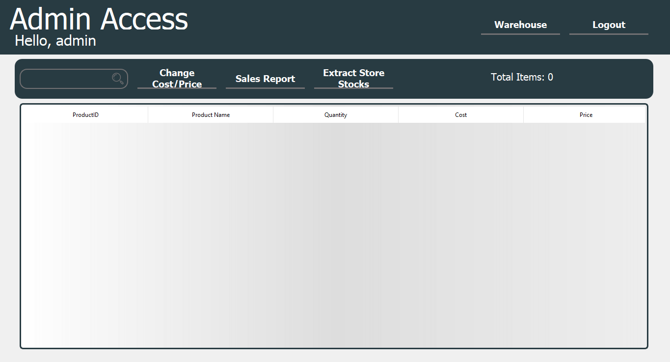 Point of Sale (POS) System in Python - Warehouse Module