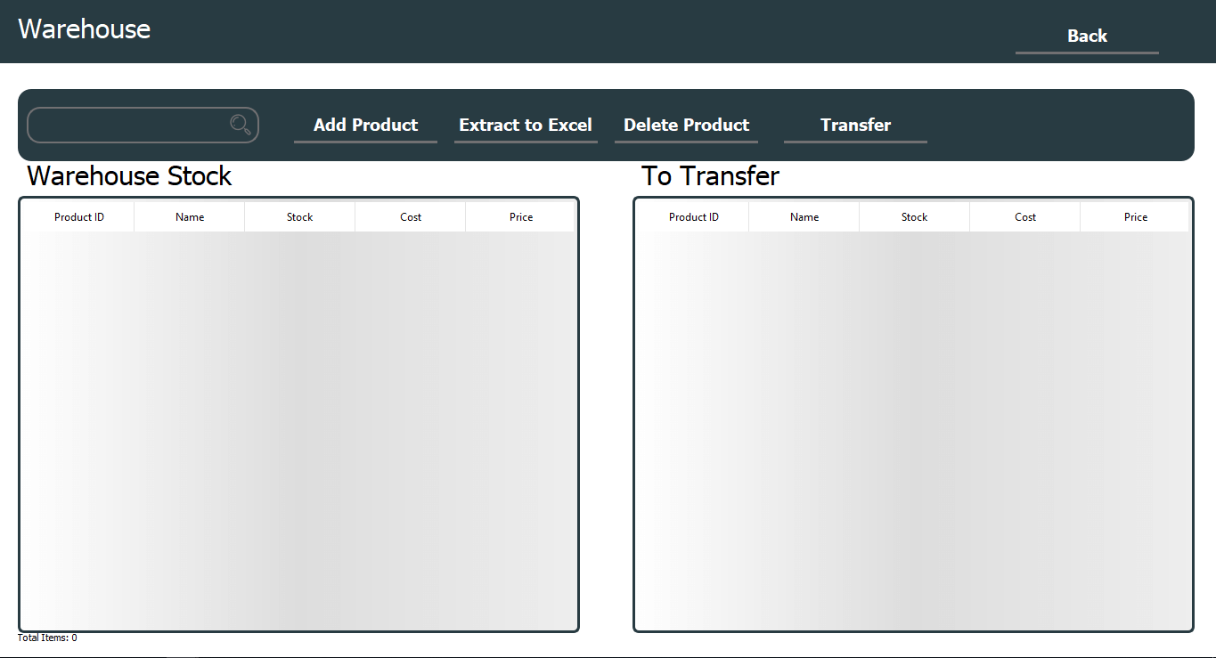 Point of Sale (POS) System in Python - Warehouse Stock