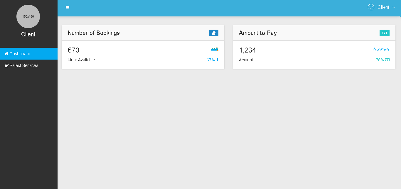 Services Booking and Appointment System Client Dashboard