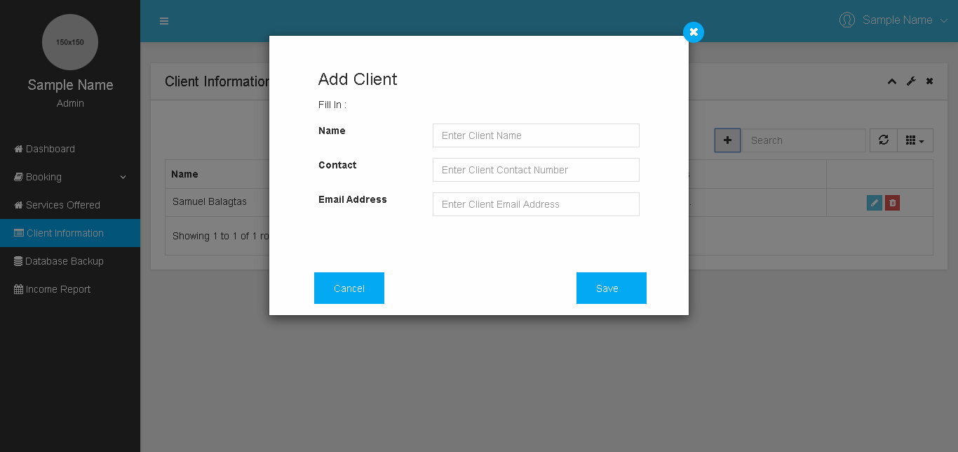 Services Booking and Appointment System Client Information Encoding