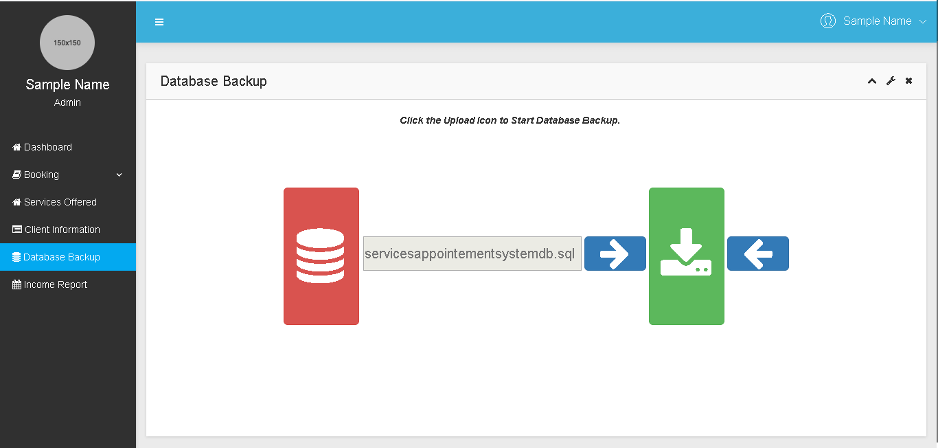 Services Booking and Appointment System Database Backup