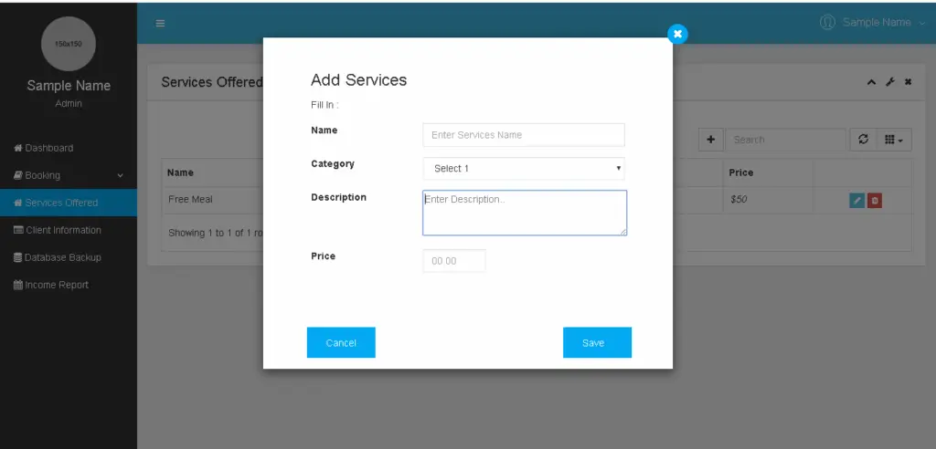 Services Booking and Appointment System in PHP Free Download