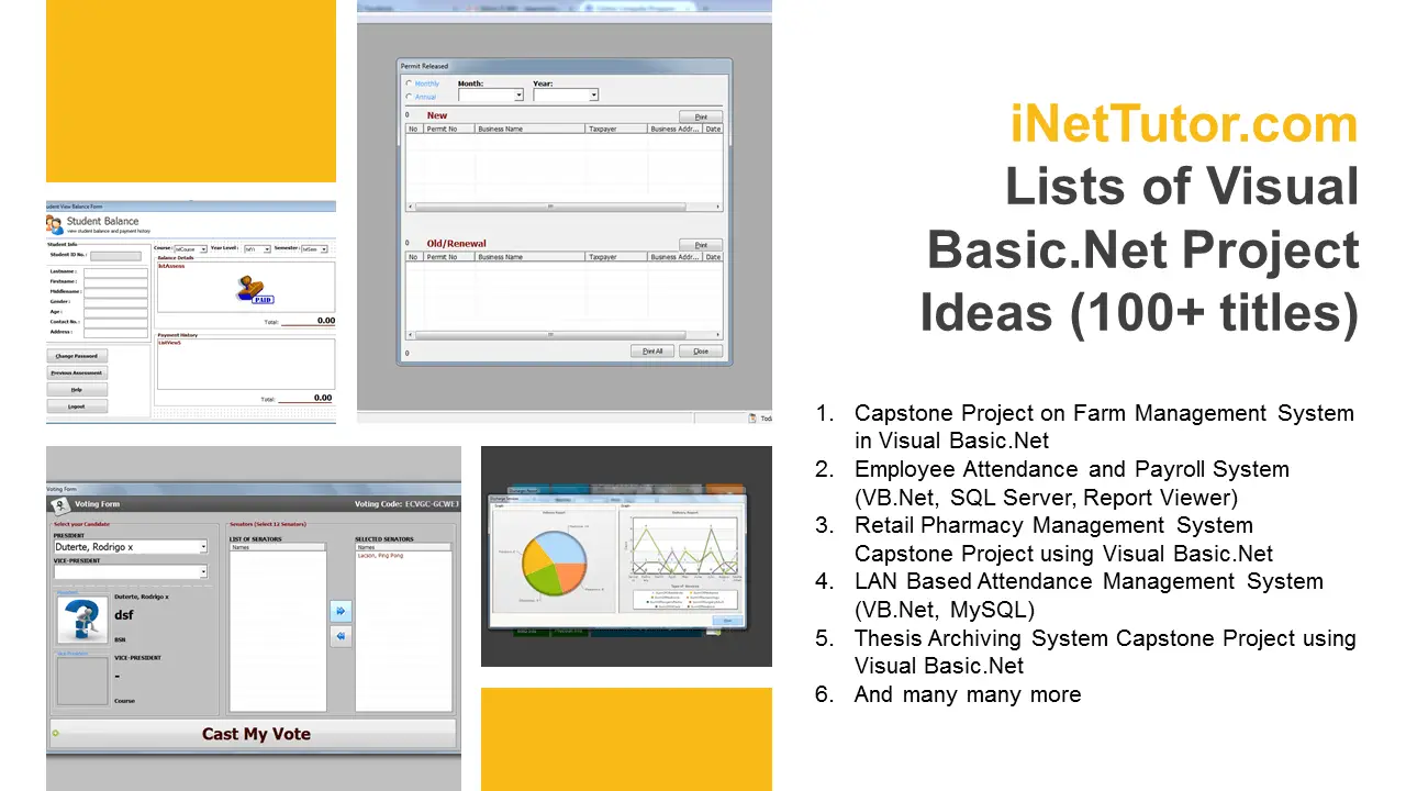 Updated Lists of Visual Basic.Net Project Ideas